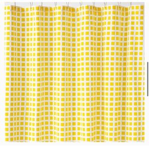 Unison Home 72” x 72” yellow grid shower curtain - like new condition